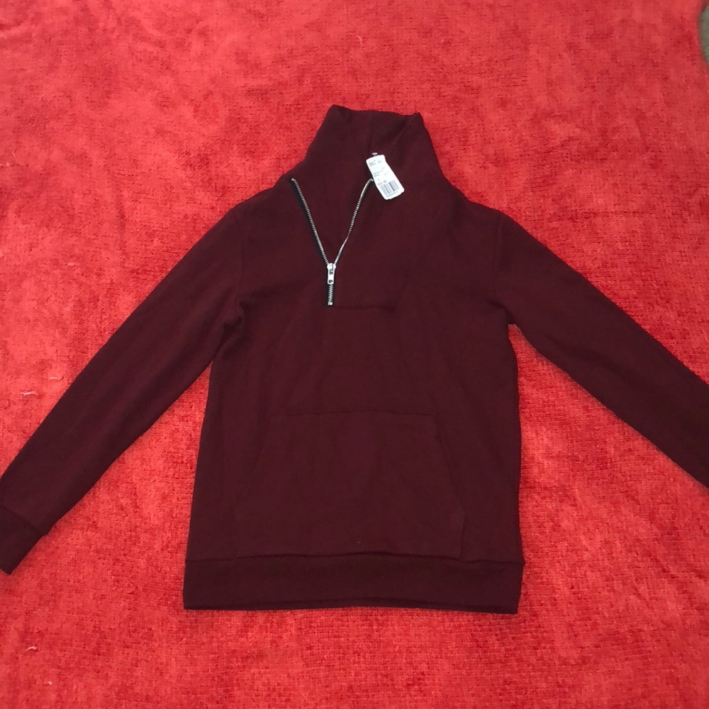 Athletic pullover sweater. New with tags. Burgundy